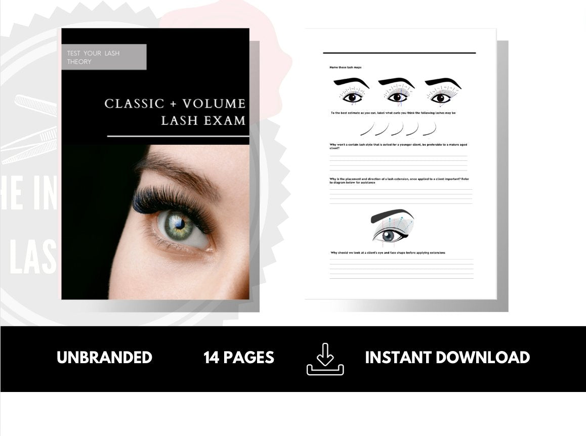 Classic and Volume Lash Theory Exam - Lash'd Eyelashes