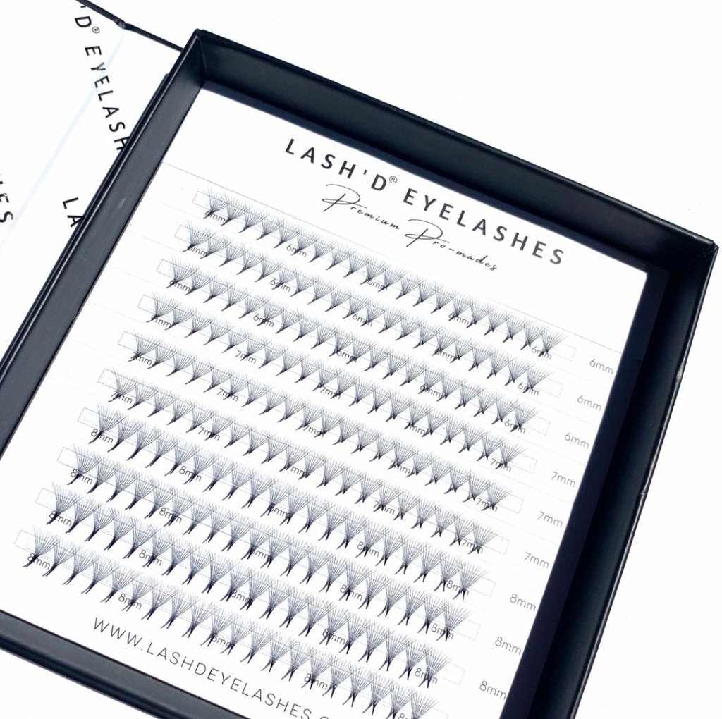 10D 0.03mm C+ Curl 200 Fan Pro Made Lash Trays Single Length | Mixed length | Volume Eyelash Extensions