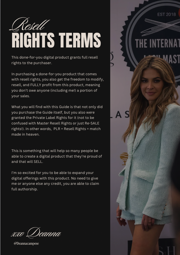 Lash Business Planner | Plan and Grow your Lash Business with Resell Rights