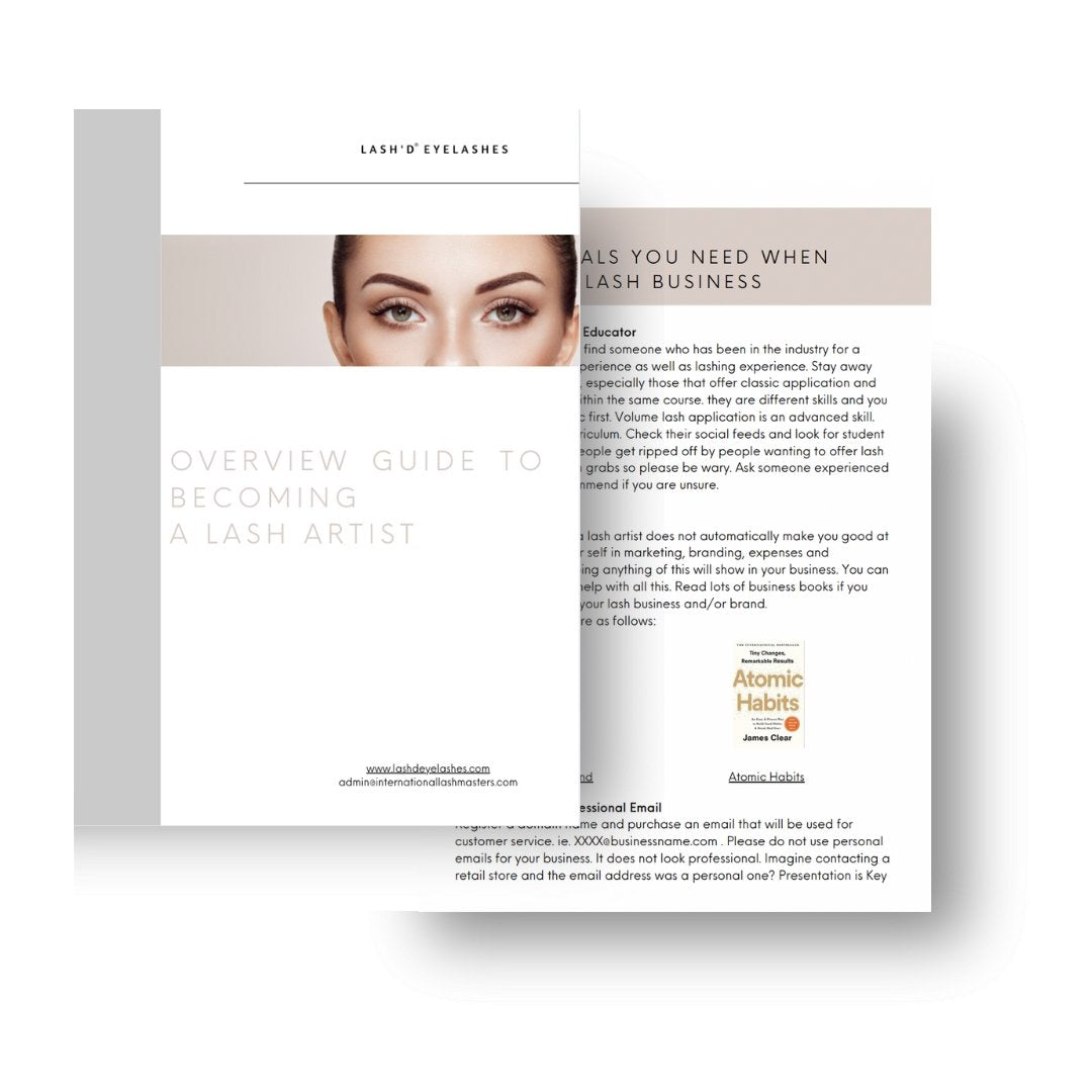 Overview Guide to Becoming a Lash Artist - E Book - Lash'd Eyelashes